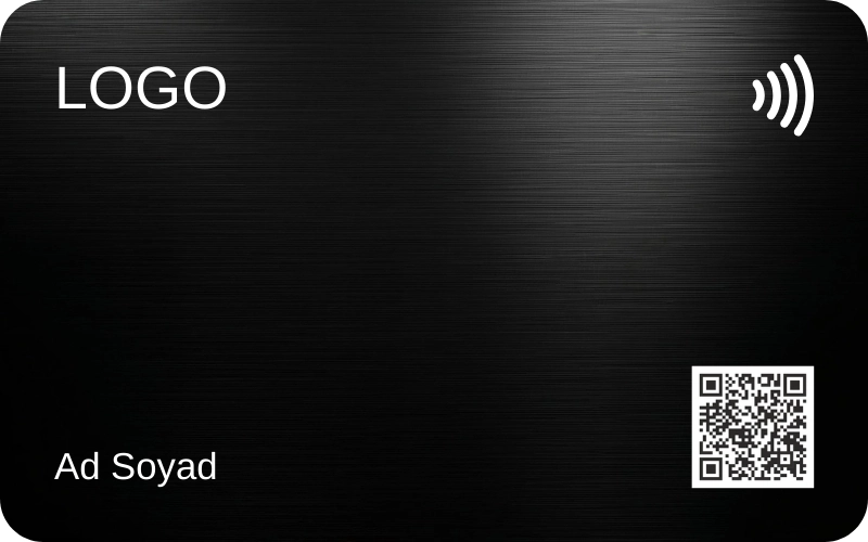 Siyah Metal NFC Kartvizit 