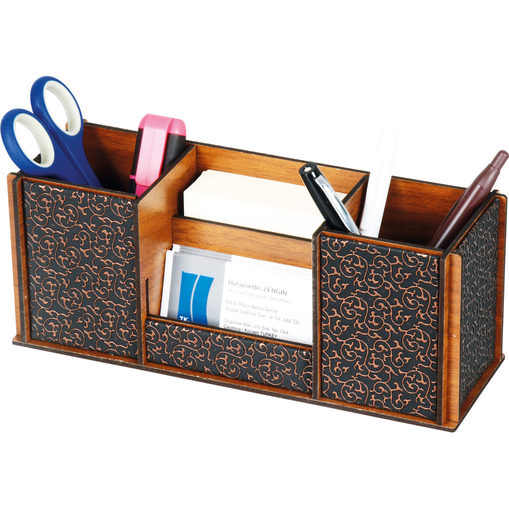 AH-3240 Ahşap Organizer 7,5 x 9 x 23,4 cm