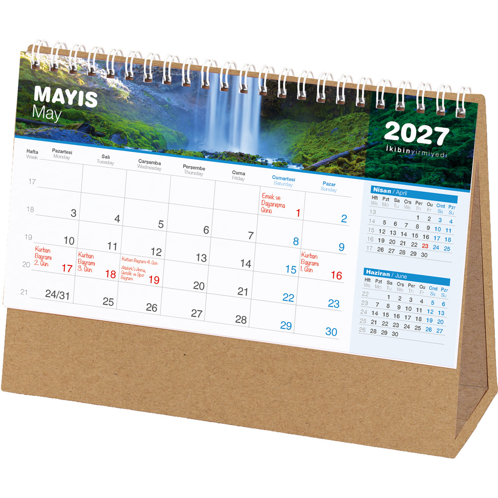 AMT-04-KRFT Şelale Masa Takvimi 20 x 14 x 7 cm