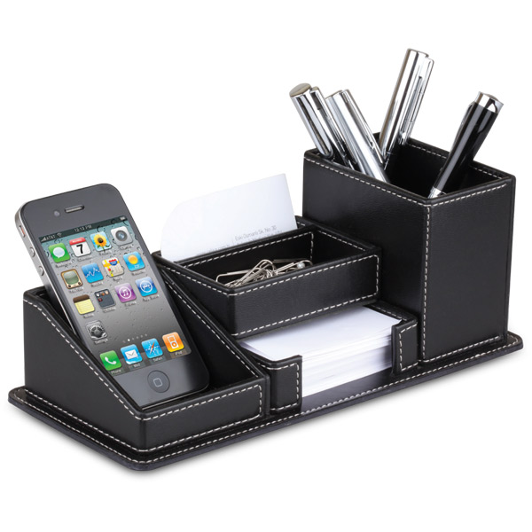 D-3141 Deri Masaüstü Organizer 24 x 10 x 10 cm