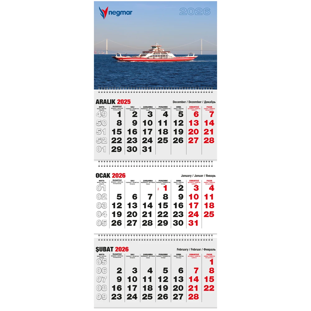 GMC-22 Klasik Taslama Gemici Takvim 32 x 77 cm