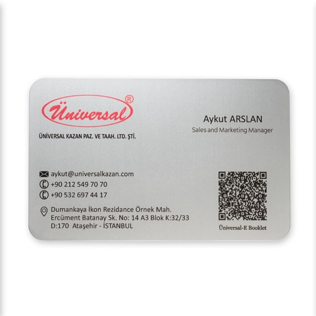 Gümüş Metal Kartvizit