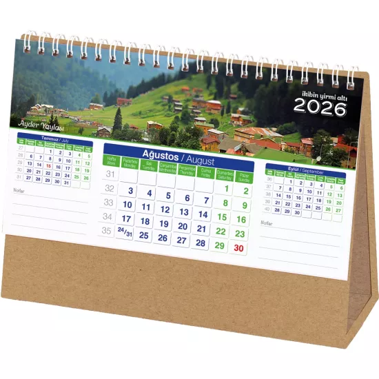 AMT-01-KRFT Manzara Masa Takvimi 20 x 14 x 7 cm