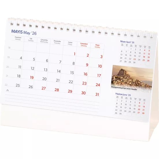 AMT-03-BT Anadolu Masa Takvimi 20 x 14 x 7 cm