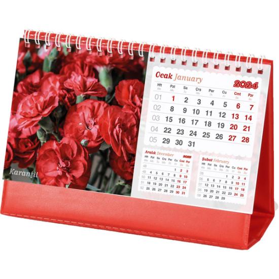 AMT-05-BK Çiçekler Masa Takvimi 20 x 14 cm