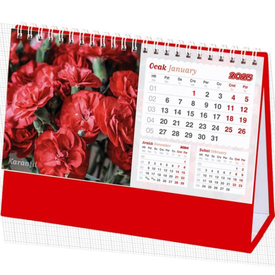 AMT-05-TK Çiçekler Masa Takvimi 20 x 11 cm