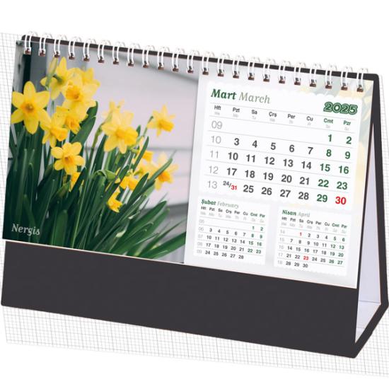 AMT-05-TS Çiçekler Masa Takvimi 20 x 11 cm