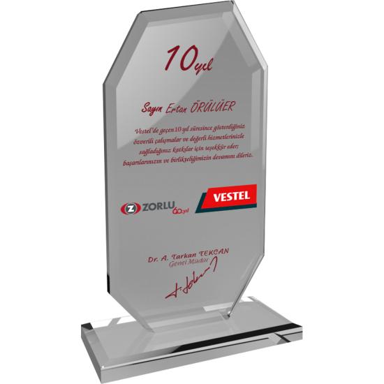 EKT-102-SFF Kristal Plaket 12 x 19 cm