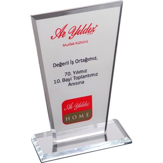 EKT-235-SFF Kristal Plaket 12 x 21 cm