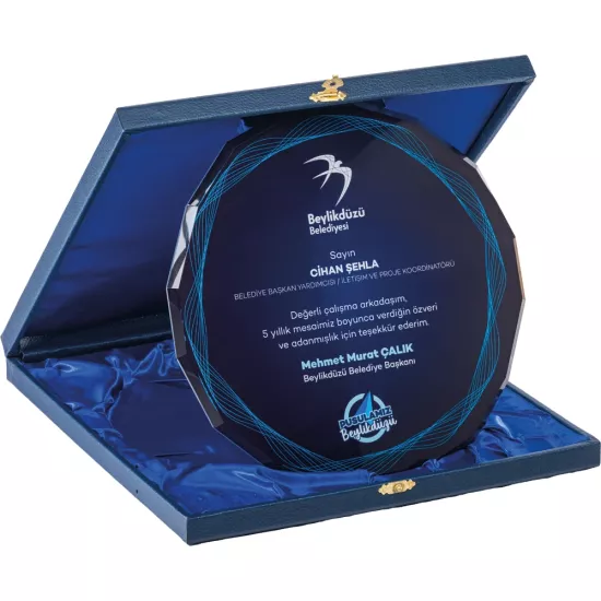 EKT-440 Kutulu Kristal Plaket 25 x 25 cm