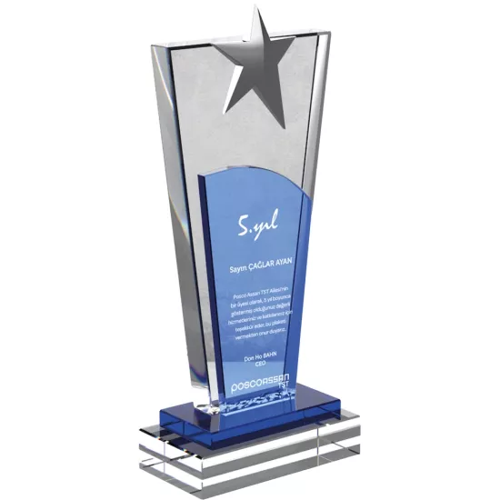 EKT-760 Kristal Plaket 12 x 27 cm