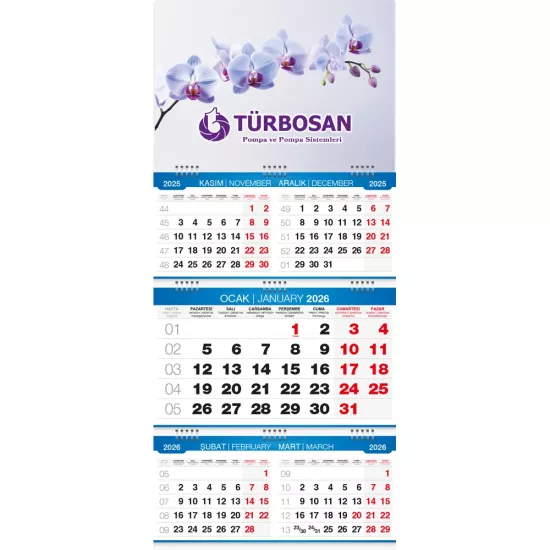 GMC-14 Beş Aylık Gemici Takvim 33 x 73 cm