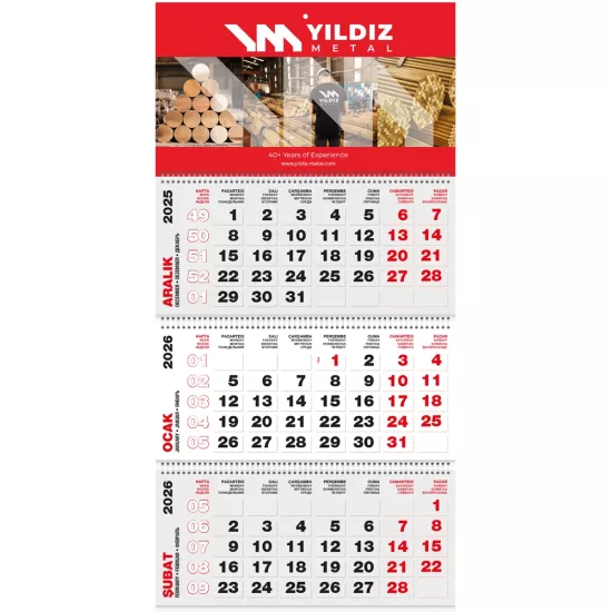 GMC-16 Jumbo Gemici Takvim 39,6 x 83 cm