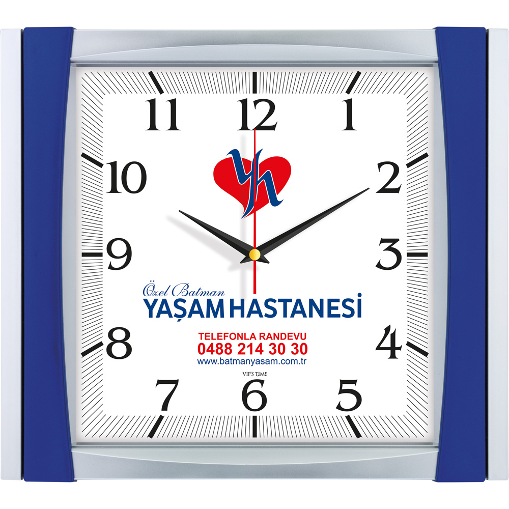 V30-515-L Plastik Duvar Saati 32,5 x 36,5 cm